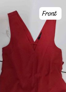 Red Wide-Leg Jumpsuit