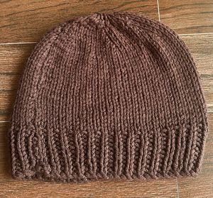 Brown Knit Beanie Hat