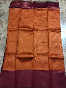 Beautiful Orange Silk Saree