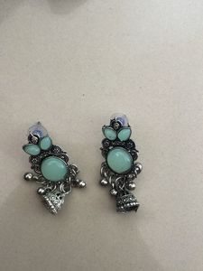 Beautiful Mint Green Jhumka Earrings