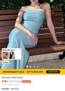 (Sale)Sparkly  Blue Maxi Dress