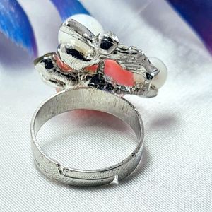 Flower silver plated ring