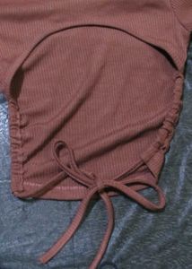 Ribbed Tie-Back Top