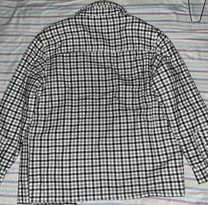 H&amp;M Gray/white checked padded overshirt ( new )