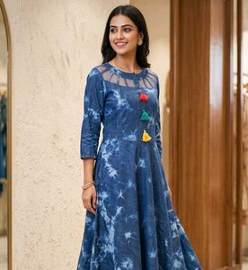 💙Denim Blue Tie-Dye Kurti