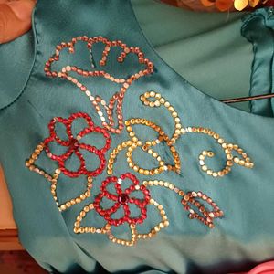 Tafetta Silk Daisy Couture Party Dress for Girls