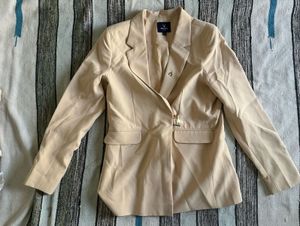 Women's Beige Blazer, Shirt and Pants Set