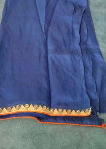 Beautiful Royal Blue Embroidered Saree