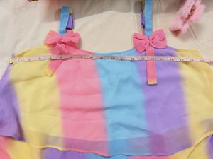 Pastel Rainbow Bow Top 🎀