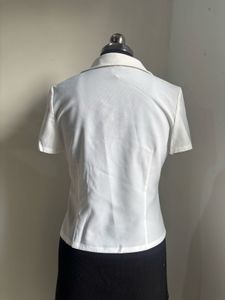 Classic White Short-Sleeve Button-Up Shirt