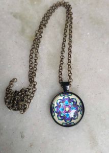 Mandala Resin Pendant Necklace