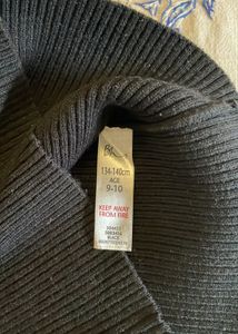 Black Polo Neck Cotton Pull Over