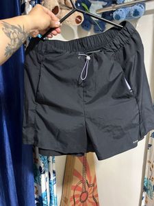 Black Athletic Shorts with Built-in Leggings