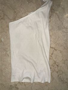White One Shoulder Tank Top