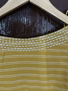 Yellow Striped Set with Tassels