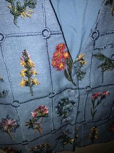 Embroidered Floral Blue Blouse