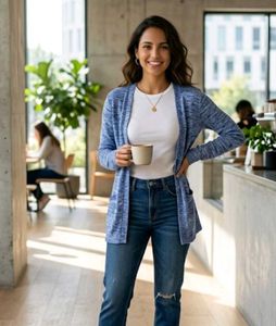 Blue Knit Cardigan