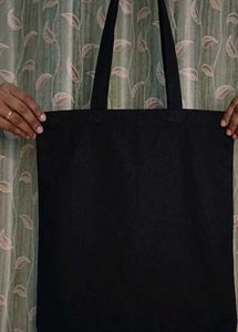 Hand-Painted Black Tote Bag