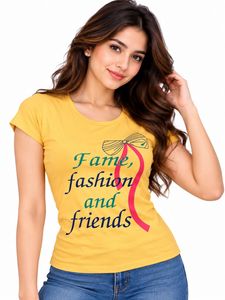 Women’s Mustard Yellow Graphic Printed T-Shirt –