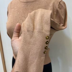 Nude Fitted Long Sleeve Top