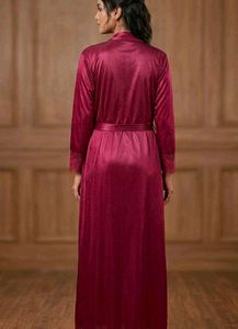 Lace Trim Velvet Nightgown