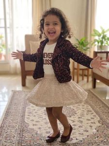 Sparkling Sequin Jacket and Skirt Set