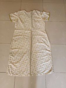 Unused Floral Print Cotton Kurta