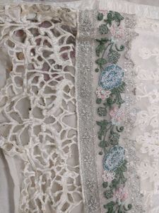 Elegant White Embroidered suit