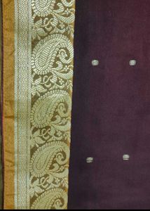 Beautiful Maroon &amp; Yellow Embroidered Saree