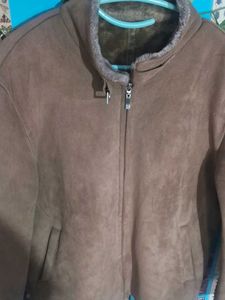 Men's vintage Brown Suede Shearling Jacket
