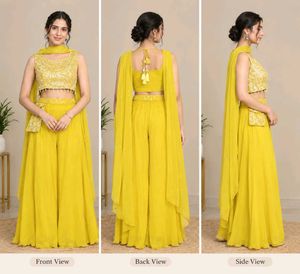 Beautiful Yellow Sequin Sharara Set