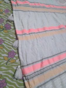 Striped kaftan with Tassels