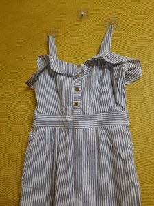 Blue And White Stripe Jumpsuit