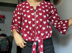 Korean Pretty Bell Sleeve Crop Top