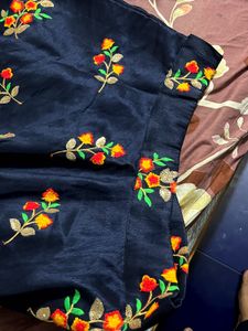 Navy Blue Embroidered choli
