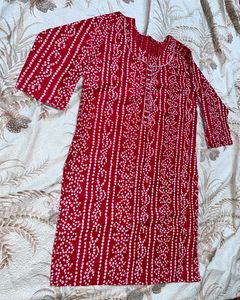 Chikankari Kurti + Bandhani Kurti