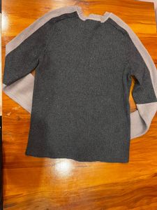 Chic Ribbed Knit Colorblock Sweater