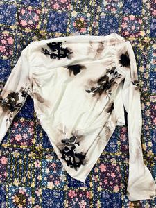 Sheer Floral Long Sleeve Top