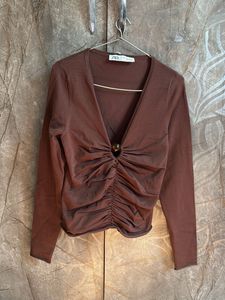 Chic Ruched V-Neck Top