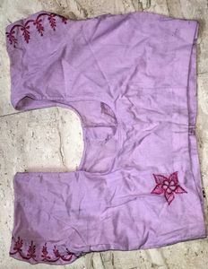 💜 Lavender Floral Embroidered Saree