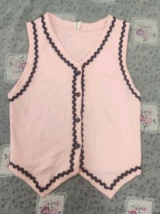 Pink Sleeveless Vest Top
