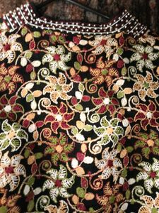 Embroidered beaded Black Floral Kurti