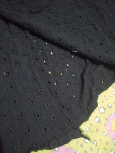 Black Eyelet Lace-Up Top