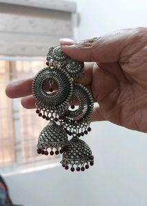 Oxidized Jhumka Earrings