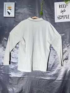 Cream Long Sleeve Collared Shirt