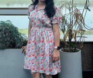 Floral Print Smocked Waist Dress