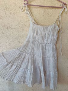 White Tiered Mini Dress