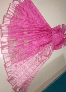 Beautiful Pink Embroidered silk Saree with Blouse