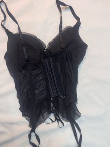 Black Corset Bustier Top