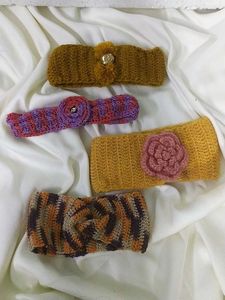 Handmade Crochet Headbands - Set of 4